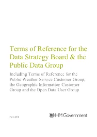 Terms of Reference for the Data Strategy Board & the Public Data