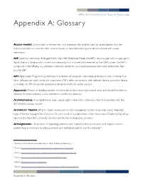 Appendix A: Glossary