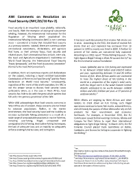 AWI Comments on Resolution on Food Security (IWC/65/10 Rev