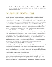 “Classical” Minimalism
