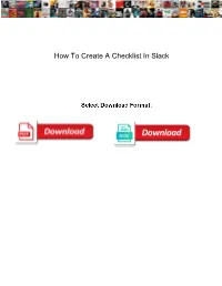 How to Create a Checklist in Slack