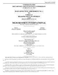 MGM RESORTS INTERNATIONAL (Exact Name of Registrant As Specified in Its Charter)
