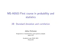 MS-A0503 First Course in Probability and Statistics