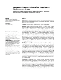 Responses of Riparian Guilds to Flow Alterations in a Mediterranean Stream