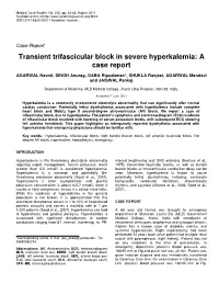 Transient Trifascicular Block in Severe Hyperkalemia: a Case Report