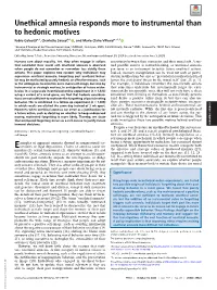 Unethical Amnesia Responds More to Instrumental Than To