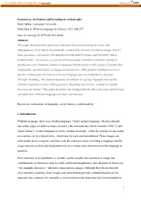 1 Iconisation, Attribution and Branding in Orthography Mark Sebba