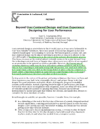 Beyond User-Centered Design and User Experience: Designing for User Performance