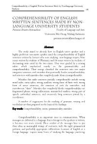 Comprehensibility of English Written Sentences Made by Non-Language University Students 181