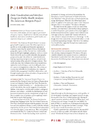 Data Visualization and Interface Design for Public Health Analysis: the American Hotspots Project Jihoon Kang, Mfa