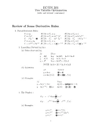 ECON 301 Two Variable Optimization (With- and Without- Constraints)