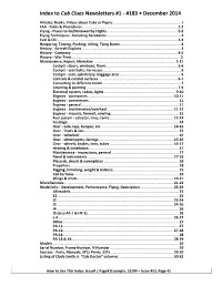 Index to Cub Clues Newsletters #1 - #183 • December 2014