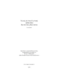 Trans-Acting Factors Affecting Retroviral Recoding