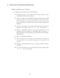 4 Polynomial and Rational Functions