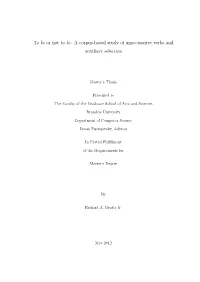 A Corpus-Based Study of Unaccusative Verbs and Auxiliary Selection