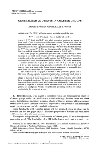 Generalized Quotients in Coxeter Groups