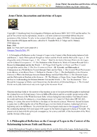 Jesus Christ, Incarnation and Doctrine of Logos Published on Inters.Org (