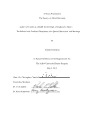 A Thesis Presented to the Faculty of Alfred University Isabel I Of