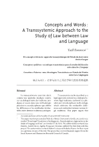 A Transsystemic Approach to the Study of Law Between Law and Language