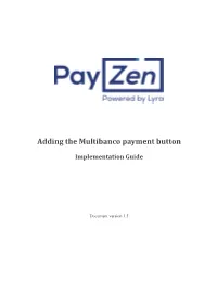 Adding the Multibanco Payment Button
