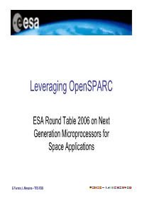 Day 2, 1640: Leveraging Opensparc