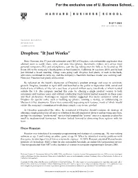 Dropbox: “It Just Works”