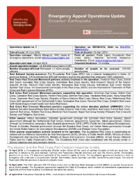 Emergency Appeal Operations Update Ecuador: Earthquake