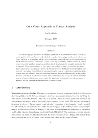 On a Conic Approach to Convex Analysis 1 Introduction