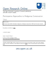Participative Approaches to Hedgerow Conservation
