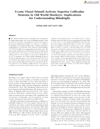 S-Cone Visual Stimuli Activate Superior Colliculus Neurons in Old World Monkeys: Implications for Understanding Blindsight