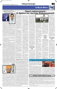 Seed Replacement - Function Organized a Option for Income Enhancement Udaipur: Maize –Wheat Rota - Ters