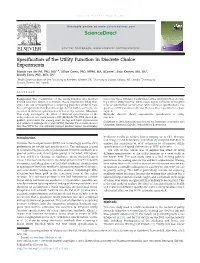 Specification of the Utility Function in Discrete Choice Experiments