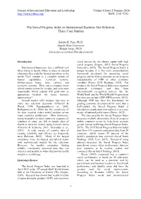 The Social Progress Index in International Business Site Selection: Three Case Studies