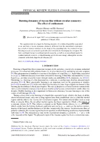 Bursting Dynamics of Viscous Film Without Circular Symmetry
