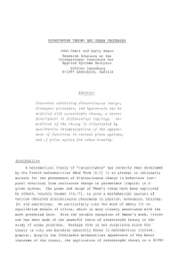 Catastrophe Theory and Urban Processes