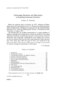 Cohomology Operations, and Obstructions to Extending Continuous Functions*