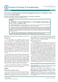 Electroencephalography and Brain Imaging Patterns in Children With