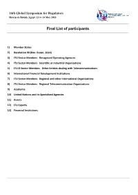 Final List of Participants