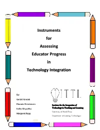 Instruments for Assessing Educator Progress in Technology Integration