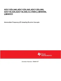 Intermediate Frequency (IF) Sampling Receiver Concepts