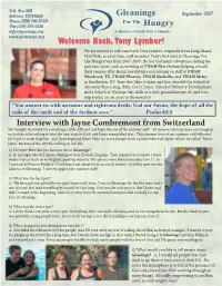 Interview with Jayne Combremont from Switzerland We Thought We Would Try Something a Little Different and High-Lite One of the Summer Staff