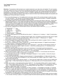 Test Through Post-Classic Sample Test Directions: the Questions In