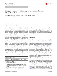 Using Growth Rates to Estimate Age of the Sea Turtle Barnacle Chelonibia Testudinaria