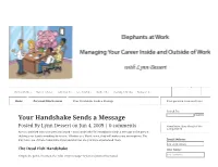 Your Handshake Sends a Message Your Question Answered Here