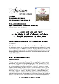 Avisonensemble.Com Reviews Charles Avison 12 Concertos Opus 6