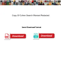 Copy of Cohen Search Warrant Redacted