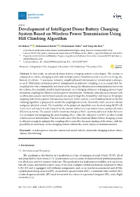 Development of Intelligent Drone Battery Charging System Based on Wireless Power Transmission Using Hill Climbing Algorithm