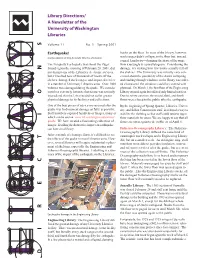 Library Directions/ a Newsletter of the University of Washington Libraries