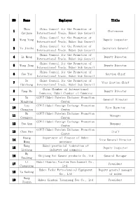 List of the Delegation of Hubei Province