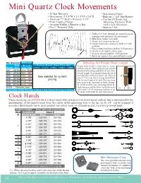 Mini Quartz Clock Movements